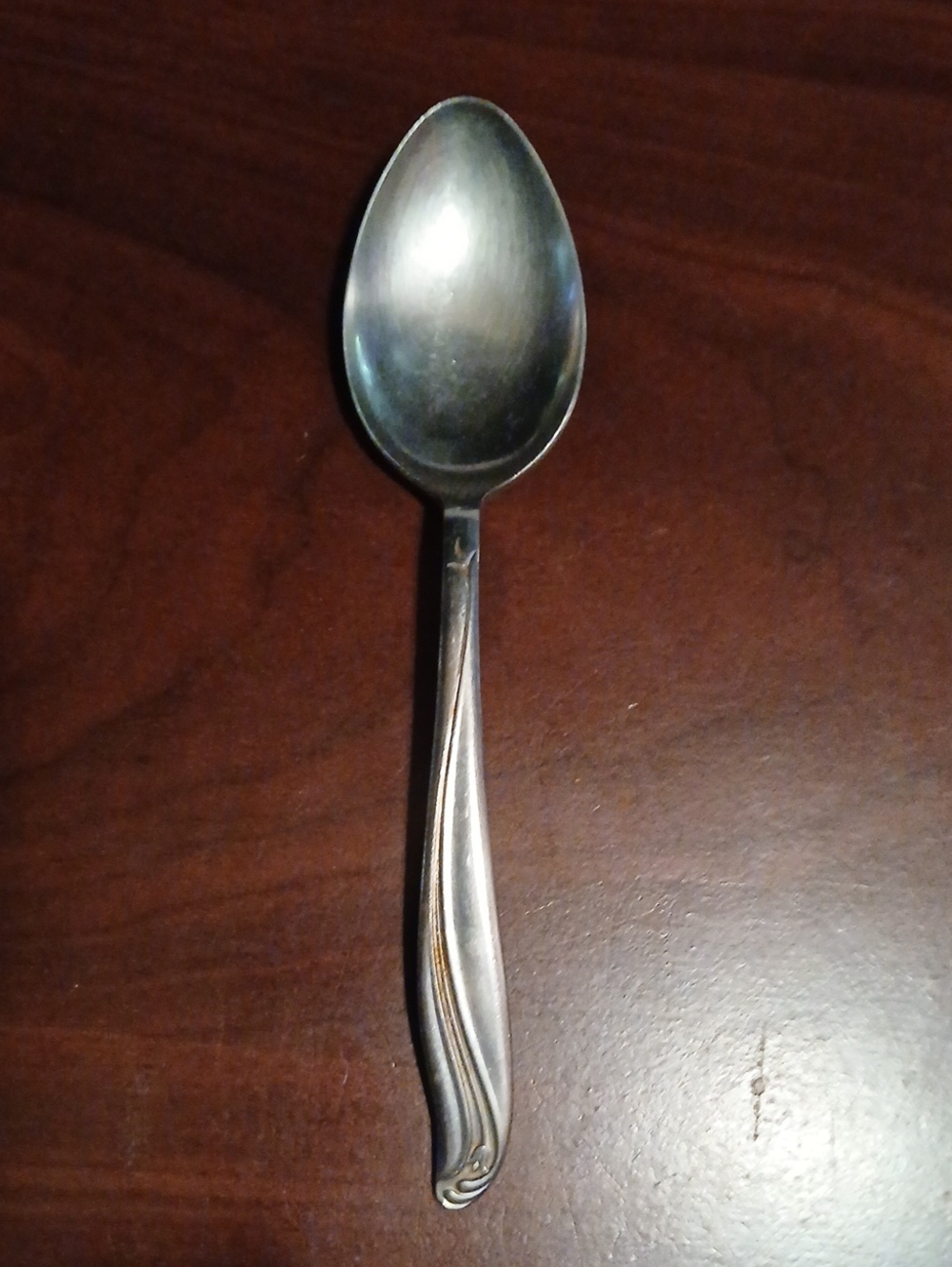 Silver Tone Decorative Handle Tablespoon